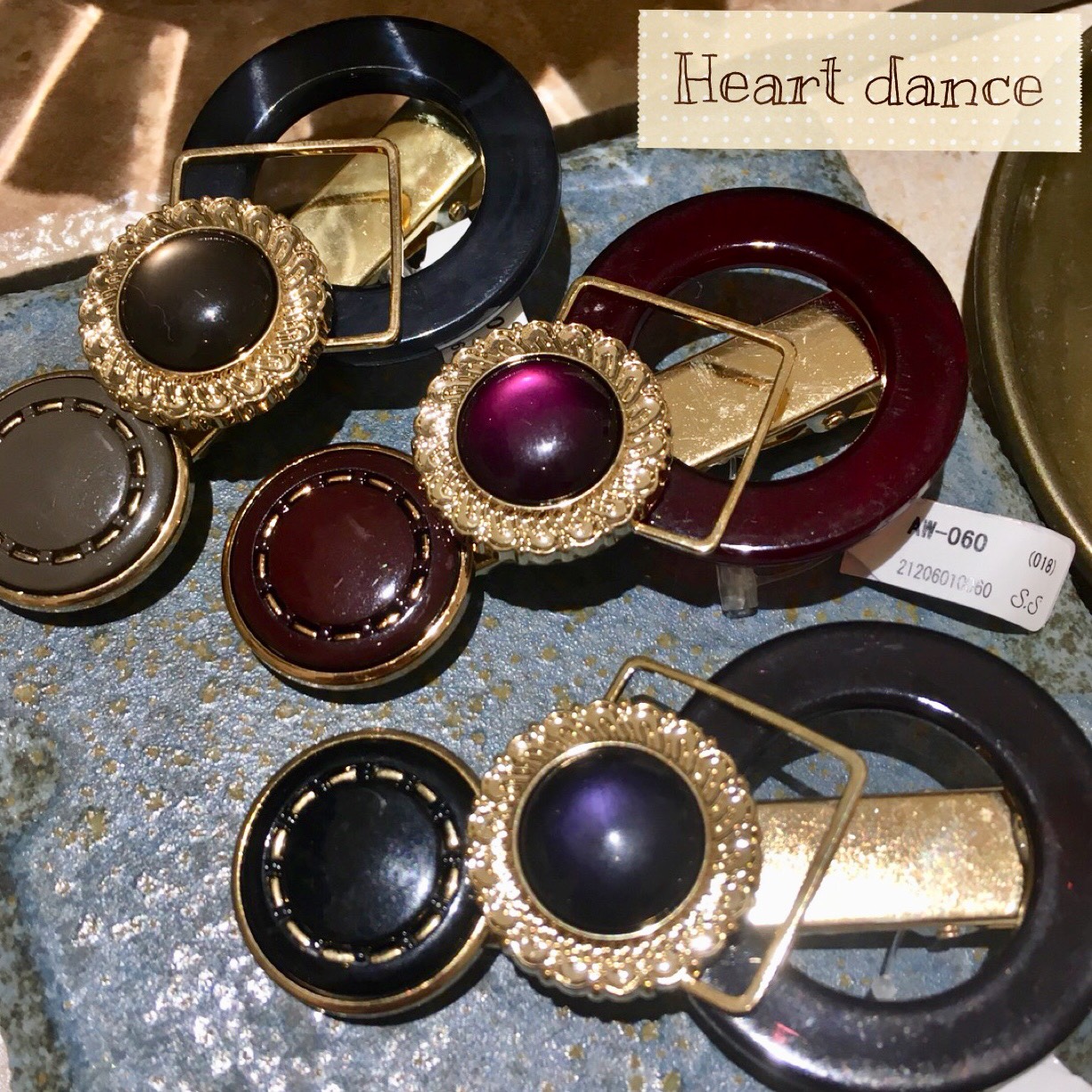 ボタンヘアクリップ ｜ Heartdance｜ハートダンス